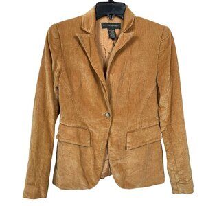 Banana Republic Corduroy Blazer Womens 0 Brown Single Breasted One Button Career